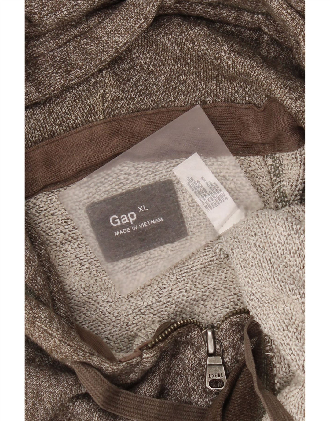 Мужской свитер с капюшоном на молнии Gap XL коричневый в крапинку