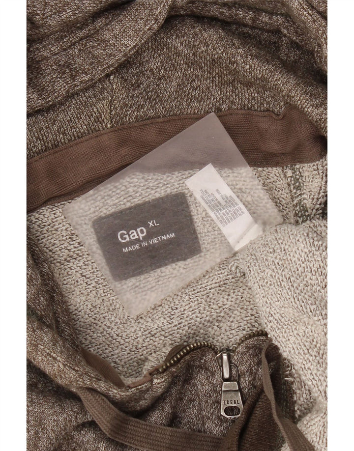 Мужской свитер с капюшоном на молнии Gap XL коричневый в крапинку