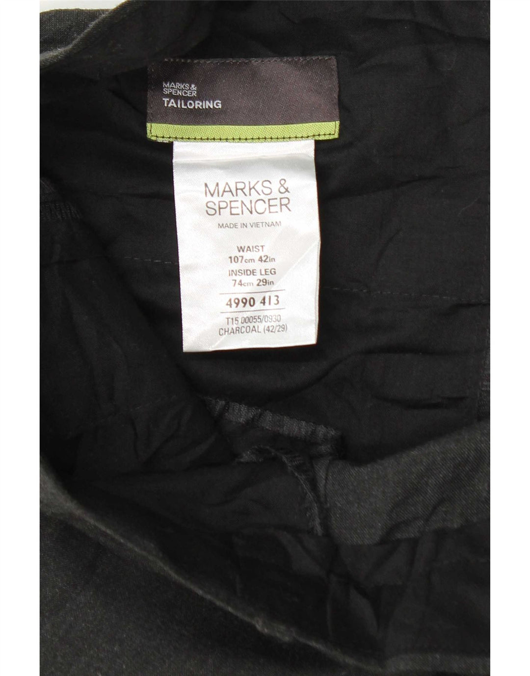 Мужские зауженные брюки Marks & Spencer W42 L29, серый полиэстер