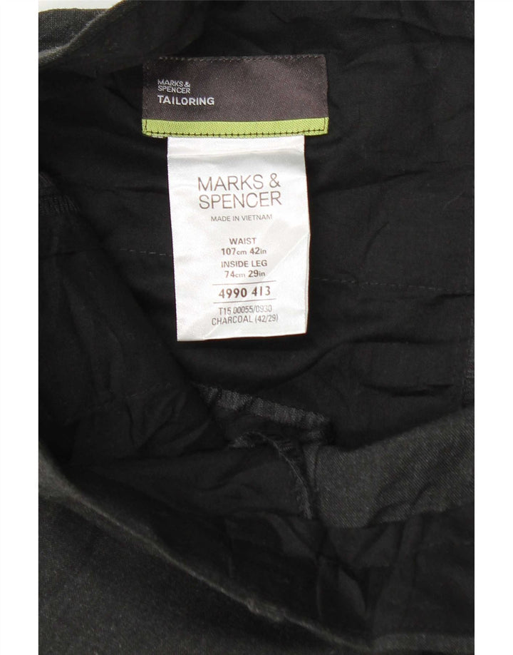 Мужские зауженные брюки Marks & Spencer W42 L29, серый полиэстер