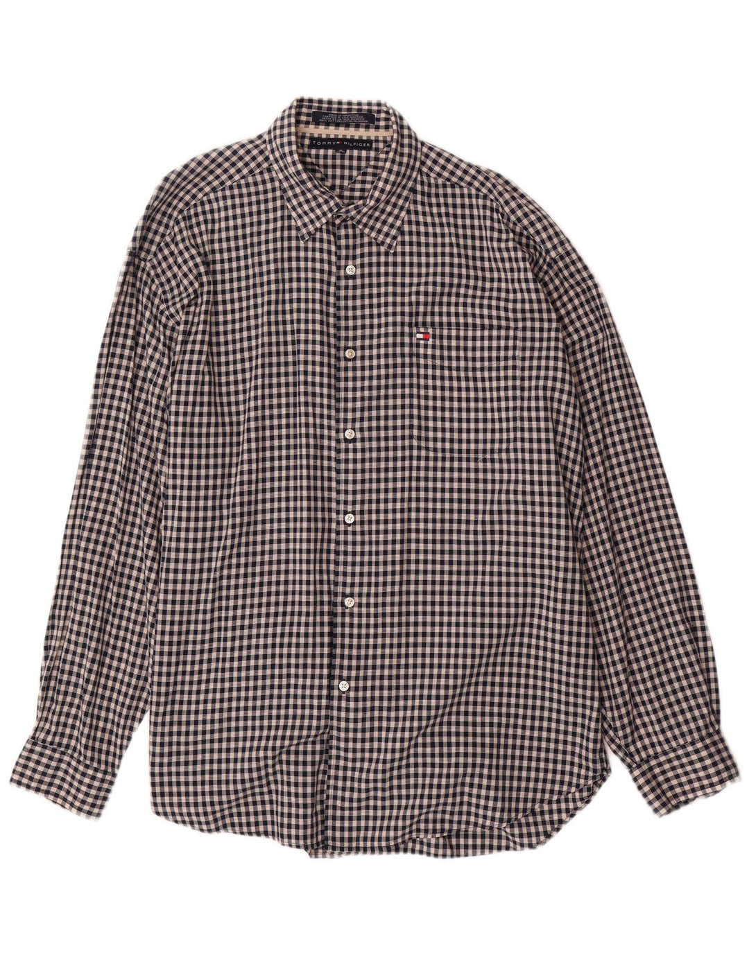 Мужская рубашка TOMMY HILFIGER XL, черная клетка, хлопок