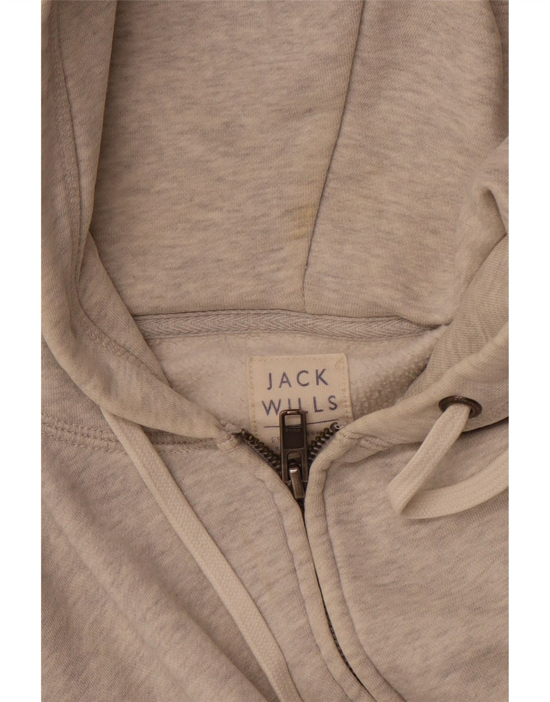 JACK WILLS Мужской свитер с капюшоном на молнии, маленький серый, хлопковый