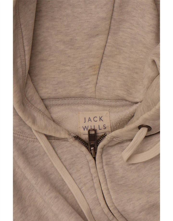 JACK WILLS Мужской свитер с капюшоном на молнии, маленький серый, хлопковый