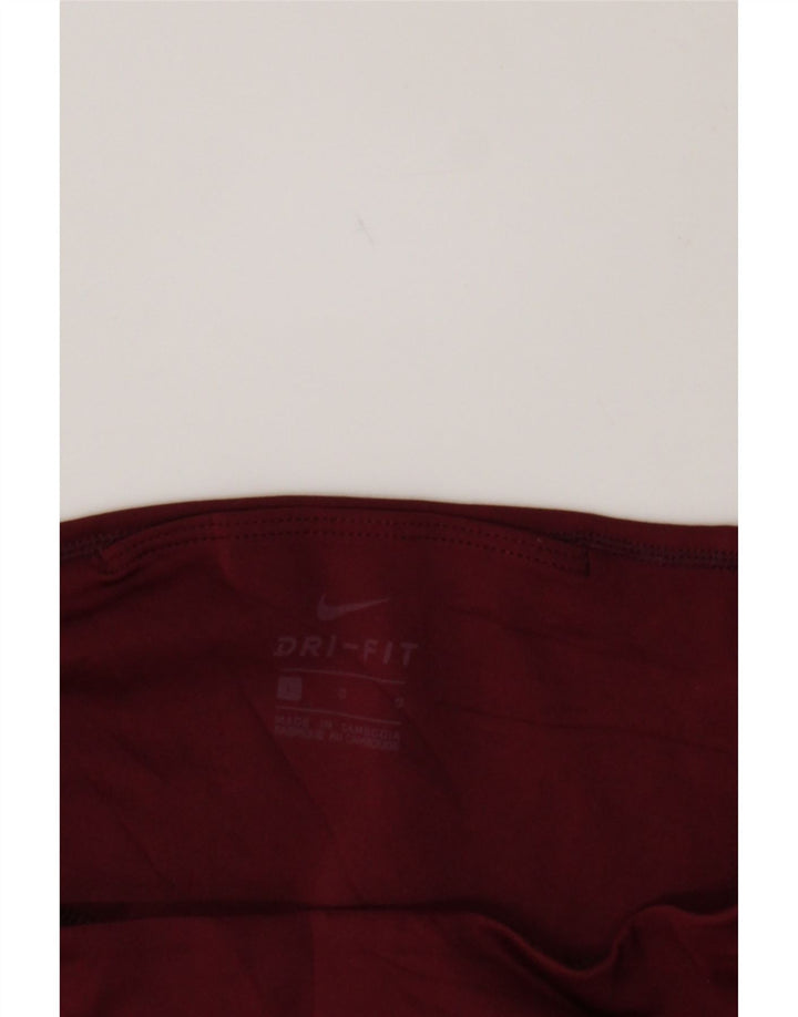 NIKE Womens Dri Fit Crop Leggings UK 14 Large  Maroon Polyester Vintage Nike and Second-Hand Nike from Messina Hembry 