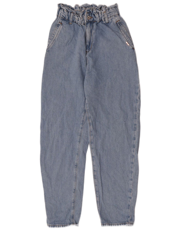 Женские зауженные джинсы Zara с высокой талией EU 32 2XS W22 L26, синие, хлопок