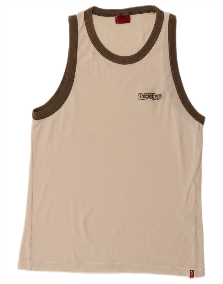 Мужской жилет Levi's маленького размера из хлопка белого цвета