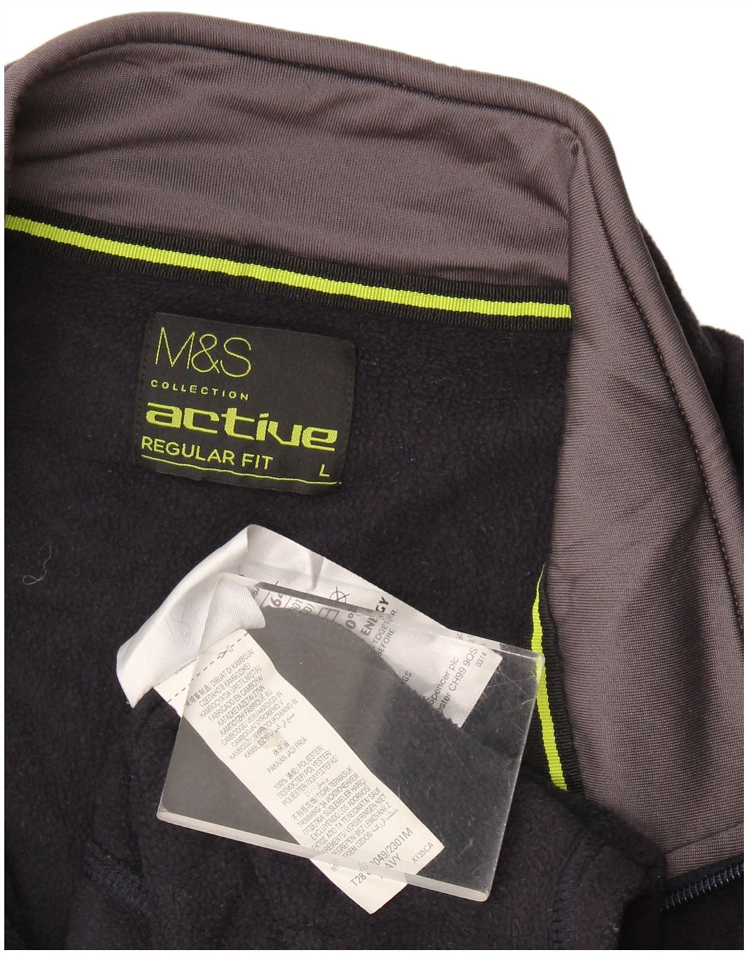 Мужская флисовая куртка стандартного кроя Marks & Spencer UK 40, большая темно-синяя