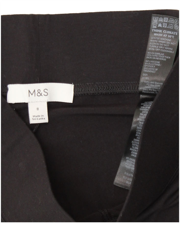 Женские укороченные леггинсы Marks & Spencer UK 8, черные, вискоза