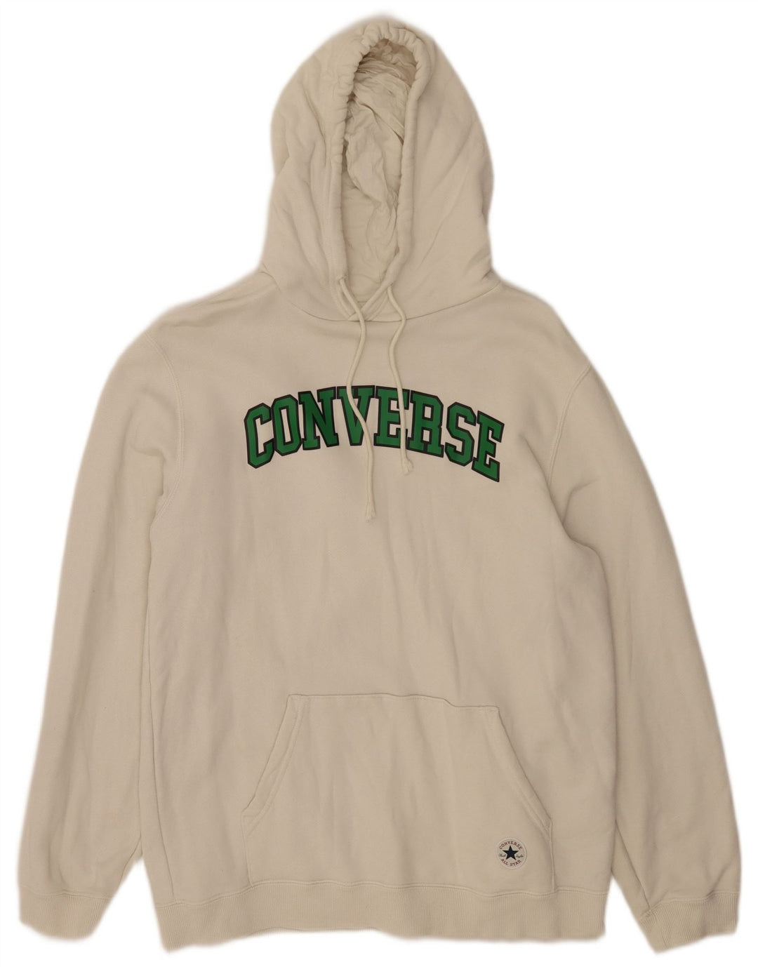 Мужской джемпер с капюшоном Converse белого цвета, хлопок, средний размер