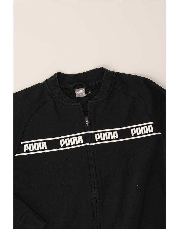 PUMA Womens Graphic Tracksuit Top Jacket UK 16 Large Black Cotton Vintage Puma and Second-Hand Puma from Messina Hembry 