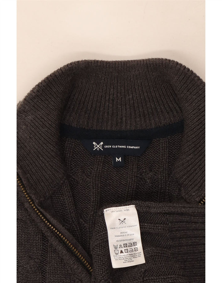 Crew Clothing Мужской джемпер с воротником на молнии, свитер среднего серого цвета, хлопок