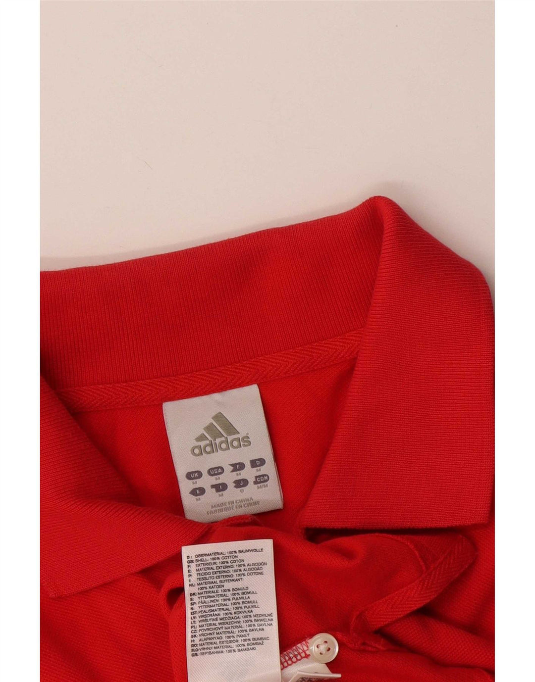 Мужская рубашка-поло Adidas среднего красного цвета из хлопка