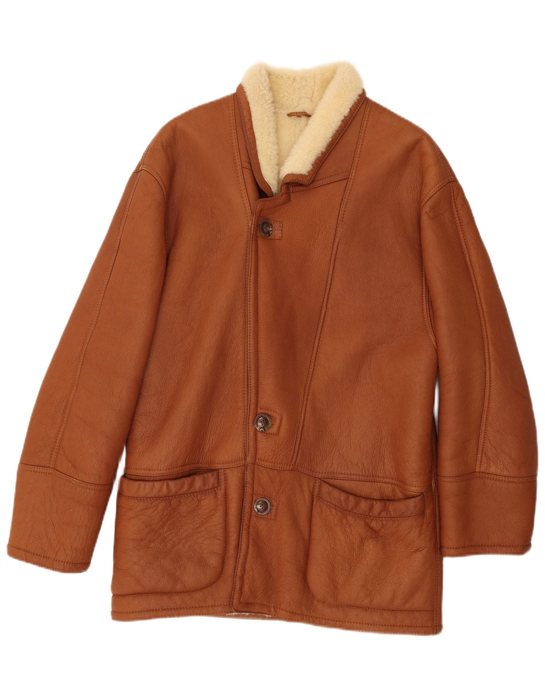 Мужская короткая куртка VINTAGE IT 52 XL Коричневая короткая дубленка