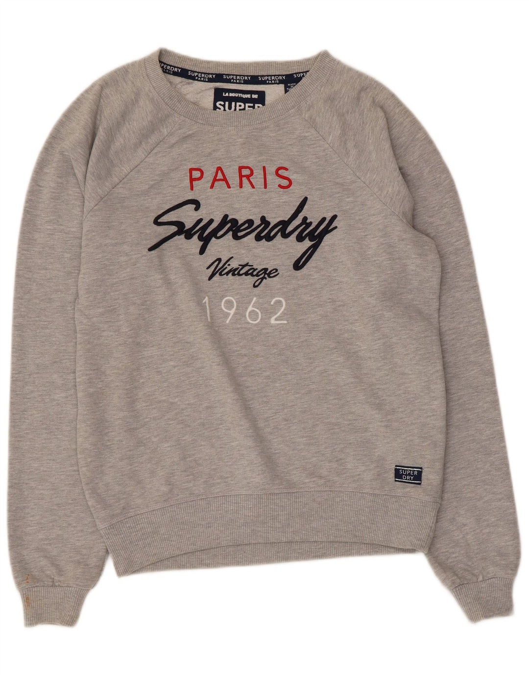 Женский свитер с рисунком Superdry UK 10, маленький серый в крапинку
