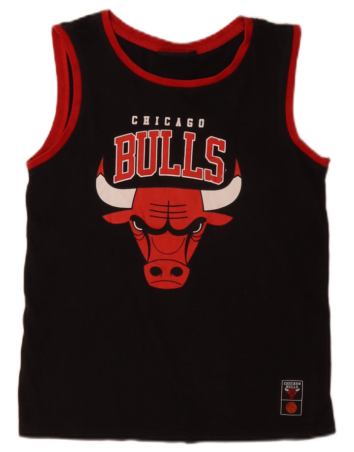 Жилет с рисунком Chicago Bulls для мальчиков НБА, черный хлопковый топ 11–12 лет