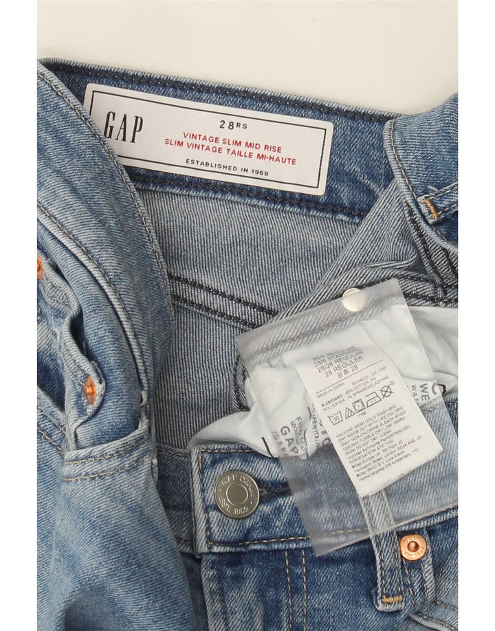 Женские узкие джинсы со средней посадкой Gap W28 L27, синие хлопковые