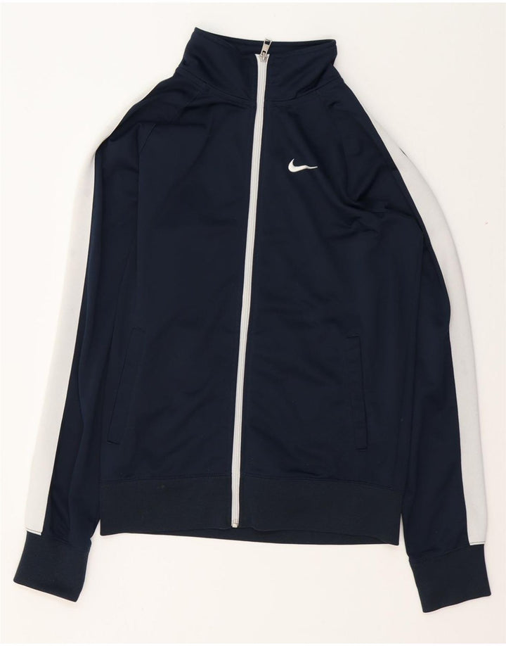 Мужской спортивный костюм NIKE, верхняя куртка, маленький темно-синий, полиэстер с цветными блоками