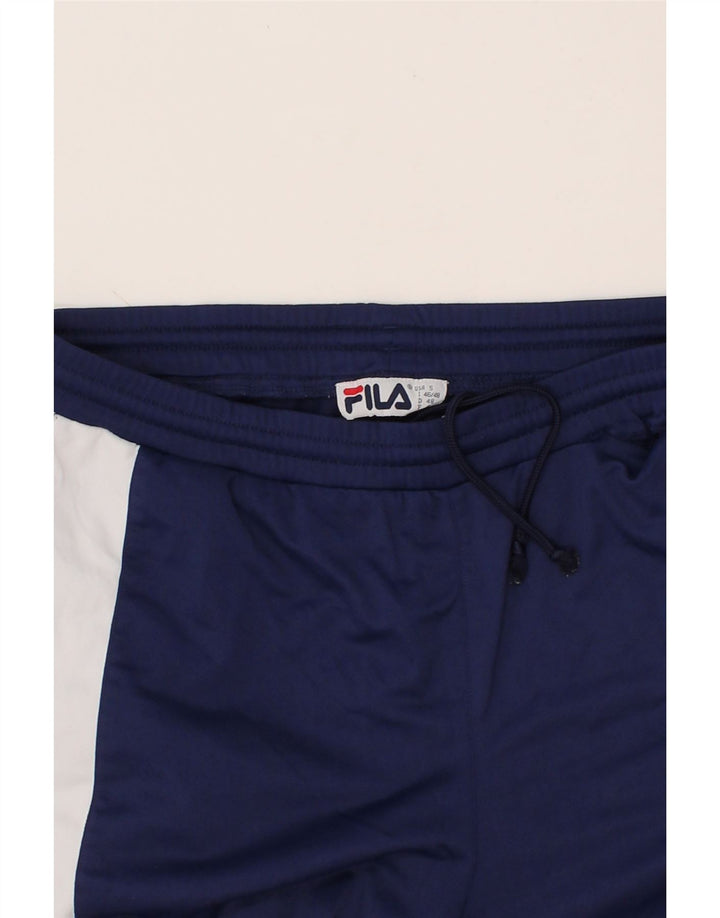 FILA Mens Tracksuit Trousers IT 46 Small Navy Blue Colourblock Vintage Fila and Second-Hand Fila from Messina Hembry 