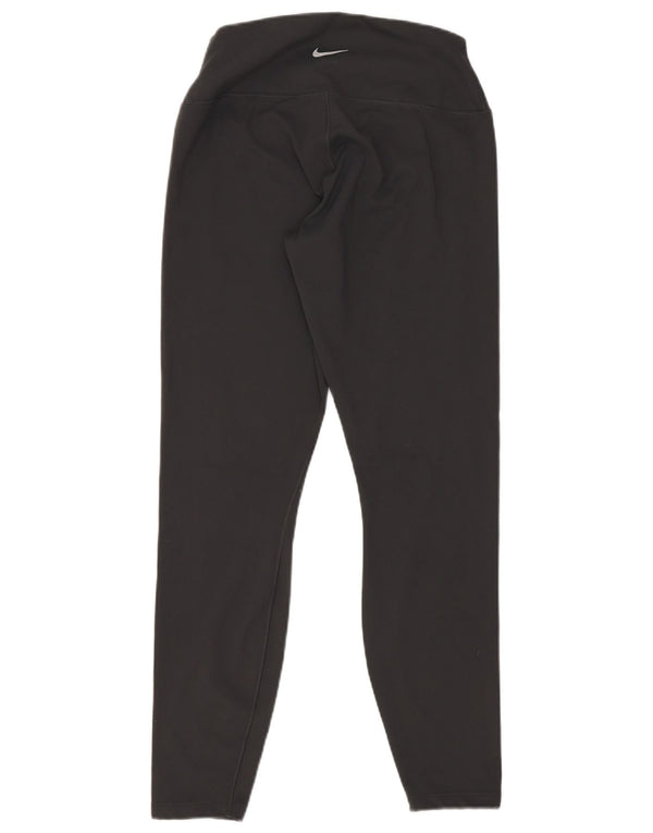 Женские укороченные леггинсы Nike Dri Fit UK 12, средний черный полиэстер