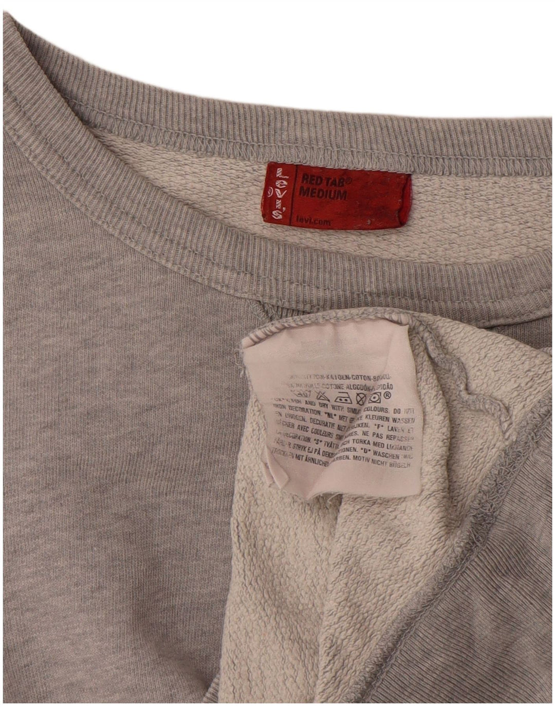 Женский джемпер-толстовка Levi's Oversized UK 14, хлопок среднего серого цвета с крапинками