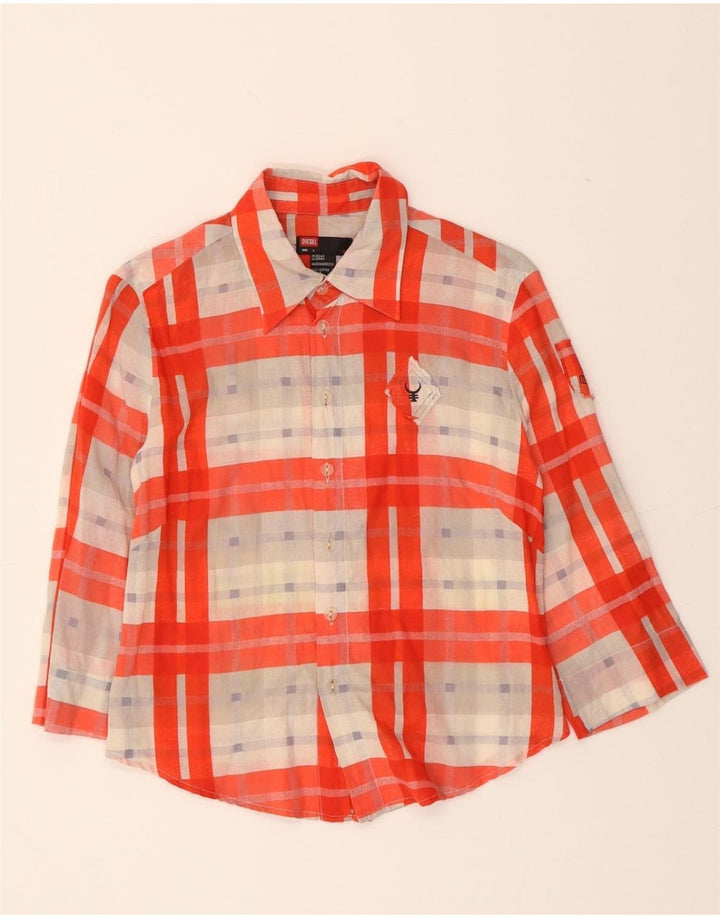 DIESEL Boys Shirt 10-11 Years Large  Red Check Cotton Vintage Diesel and Second-Hand Diesel from Messina Hembry 