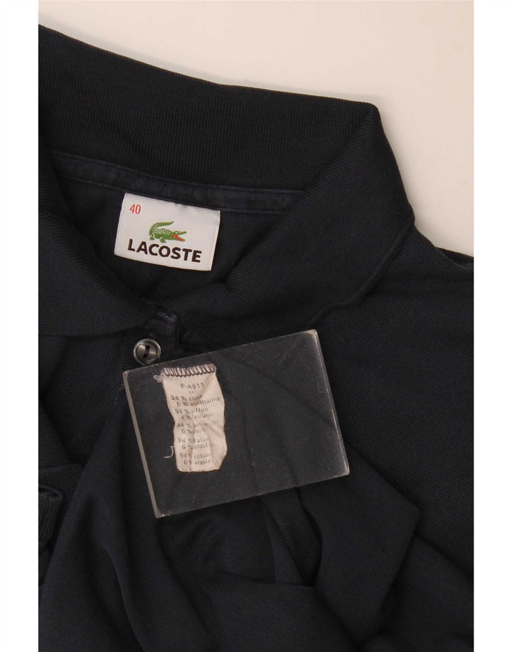 Женская рубашка-поло Lacoste, размер 40, средний темно-синий, хлопок