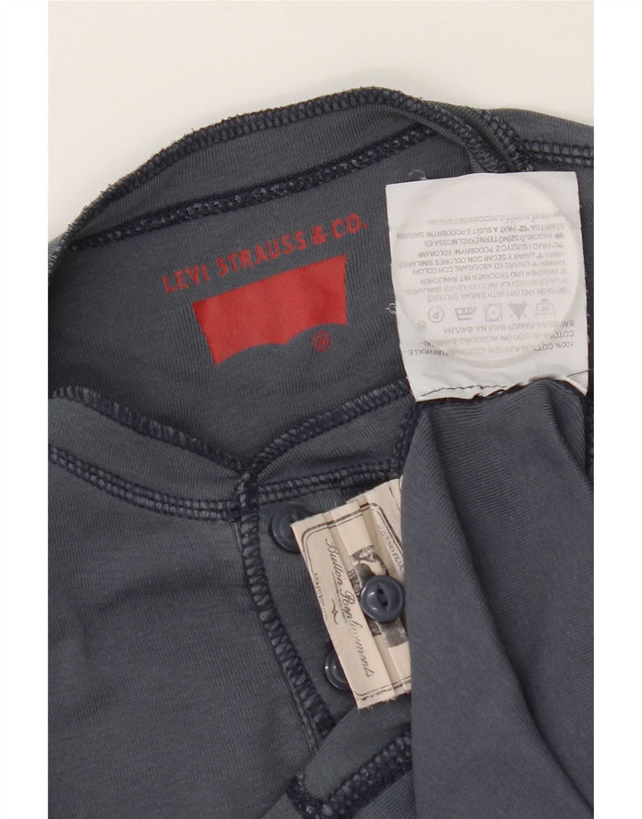 Мужской топ Levi's с длинным рукавом, средний темно-синий, хлопок