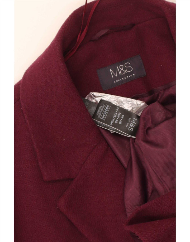 Женское пальто Marks & Spencer UK 20 2XL бордовый полиэстер