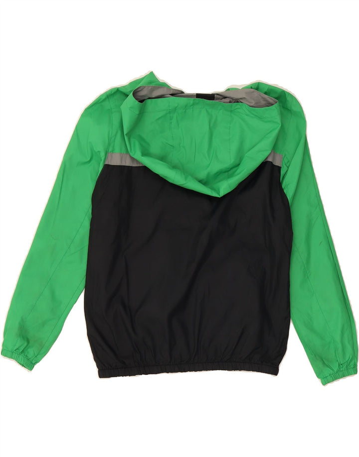 DC Boys Hooded Rain Jacket 8-9 Years Small Green Colourblock Polyester Vintage DC and Second-Hand DC from Messina Hembry 