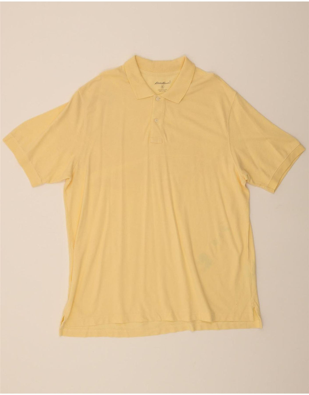EDDIE BAUER Mens Polo Shirt XL Yellow Cotton Vintage Eddie Bauer and Second-Hand Eddie Bauer from Messina Hembry 