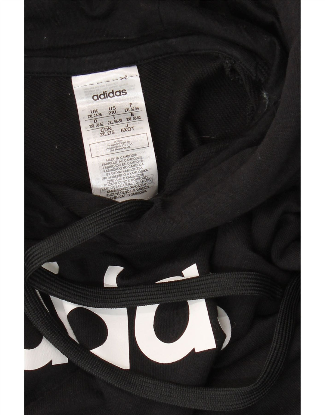 Женский джемпер с капюшоном ADIDAS UK 24/26 2XL, черный хлопок