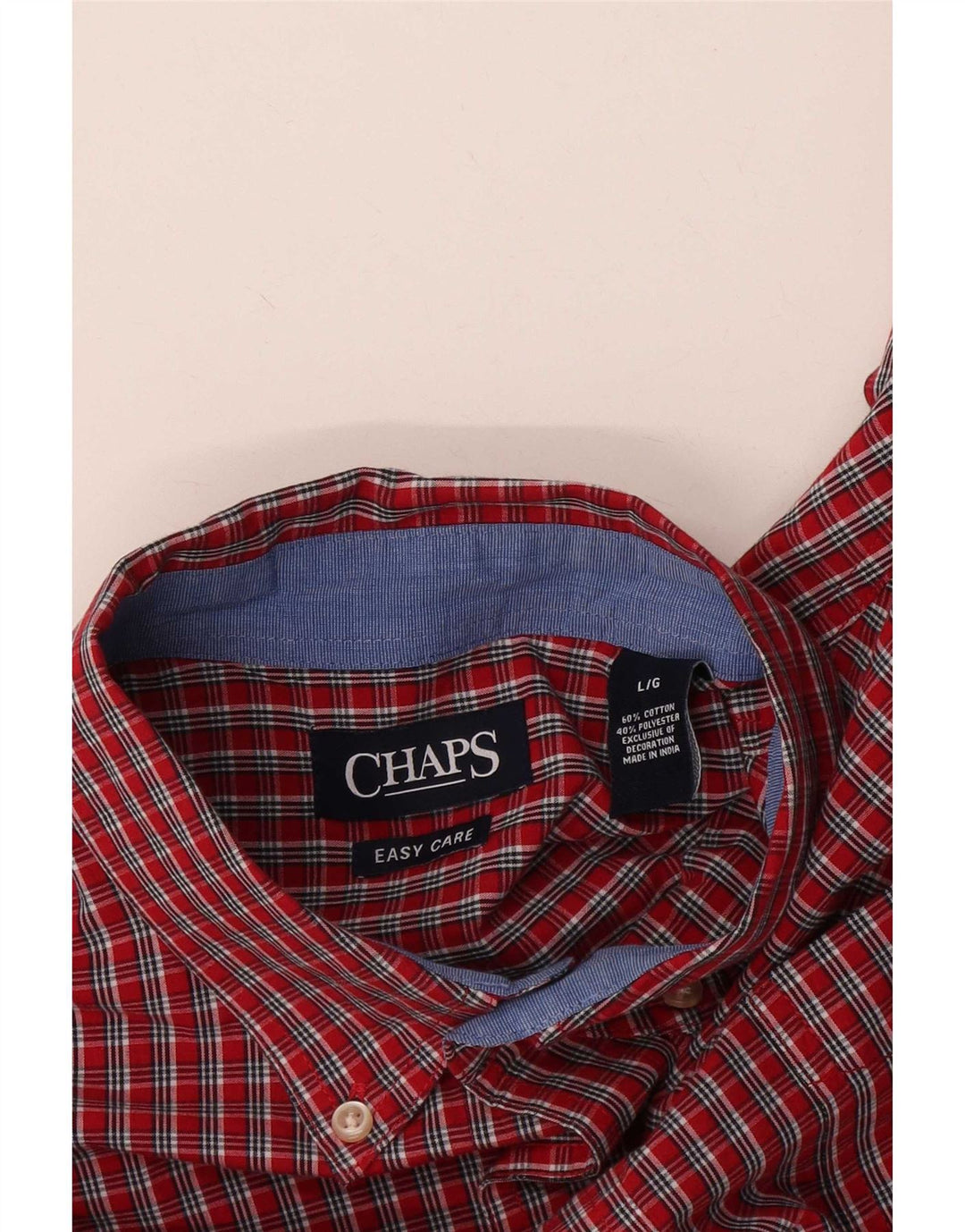 Мужская рубашка Chaps, легкая в уходе, большая красная клетка, хлопковая