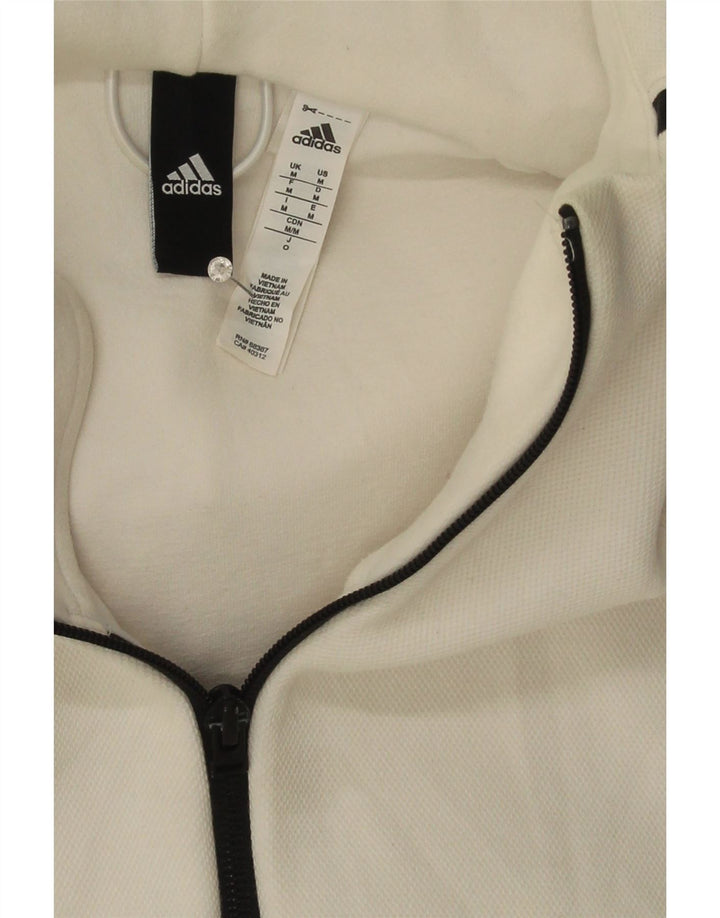ADIDAS Мужской свитер с капюшоном на молнии, средний белый хлопок, хлопок