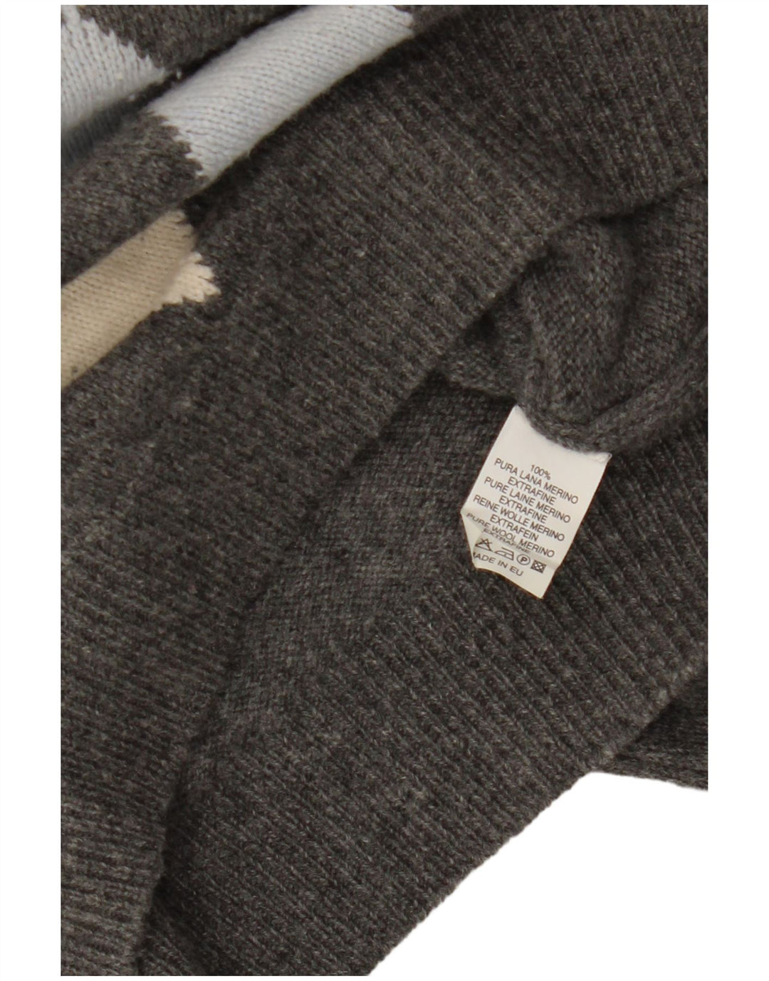 ВИНТАЖНЫЙ женский джемпер с круглым вырезом, Великобритания 14, средний серый цвет Argyle/Diamond