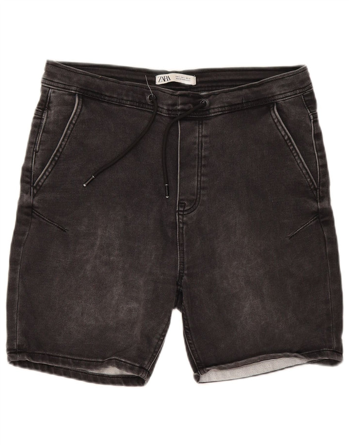 Женские джинсовые шорты Zara W32, серые, хлопок, большие размеры