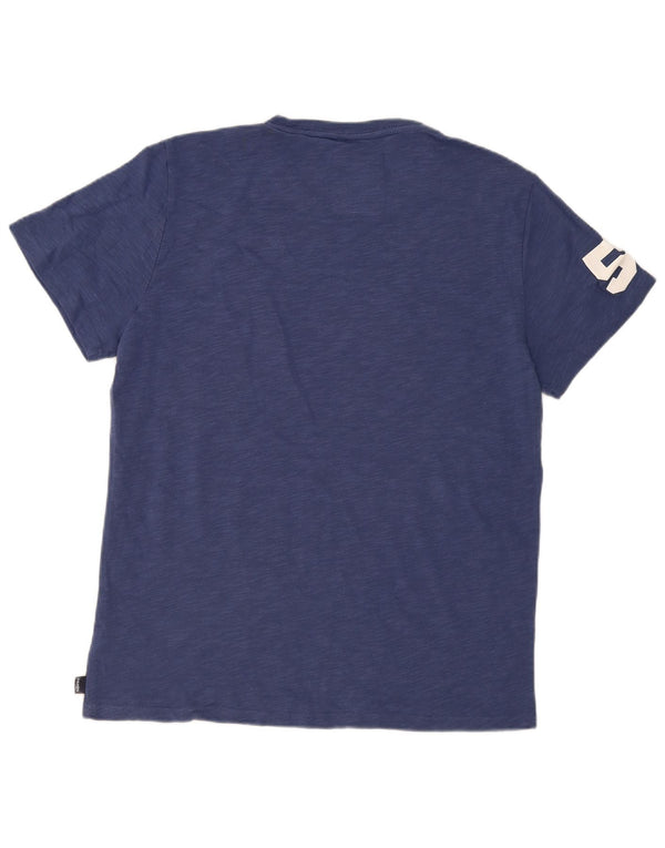 Мужская футболка с рисунком Superdry, 2XL, синяя, хлопок