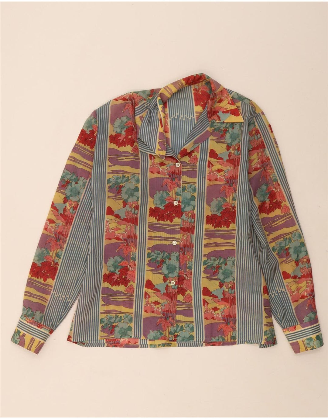 VINTAGE Womens Shirt IT 50 XL Multicoloured Floral Vintage Vintage and Second-Hand Vintage from Messina Hembry 