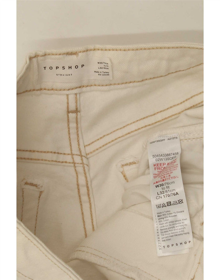 Женские прямые джинсы Topshop W30 L26, белый хлопок