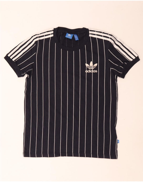 Женская футболка оверсайз Adidas Top UK 4 XS, хлопковая темно-синяя полоска