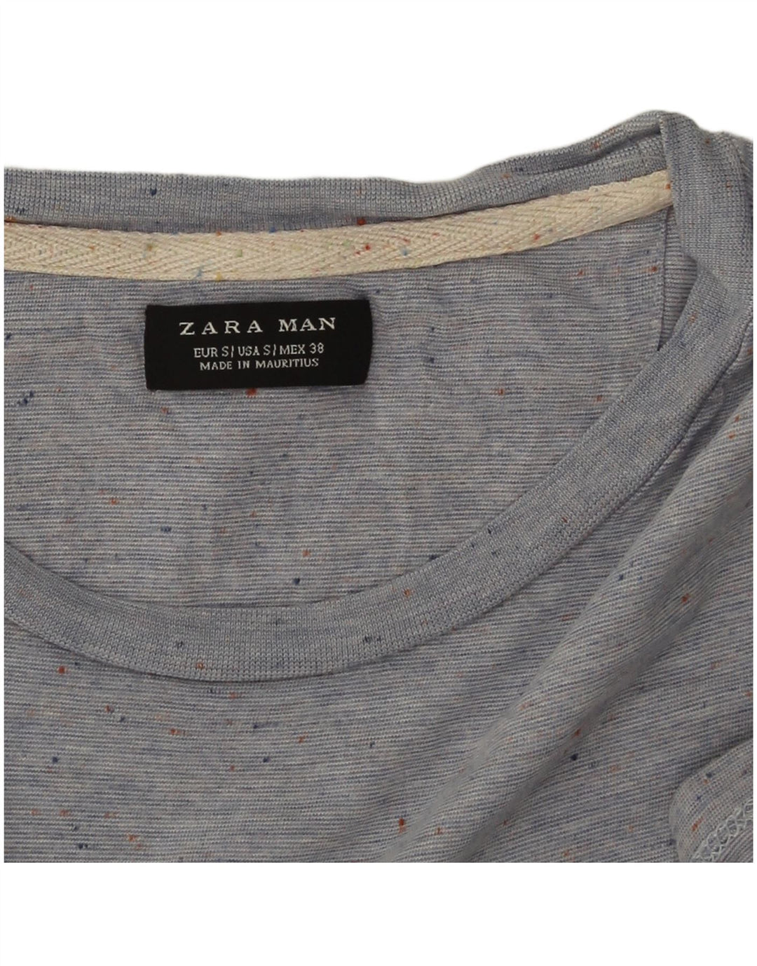 Мужская футболка Zara, маленькая синяя в крапинку