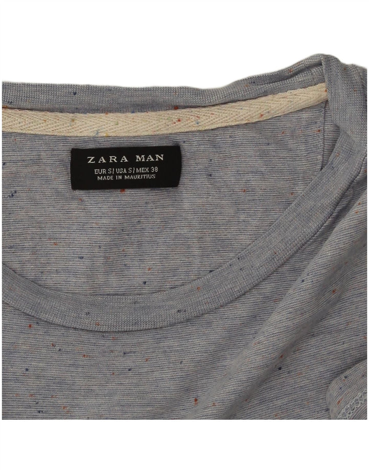 Мужская футболка Zara, маленькая синяя в крапинку