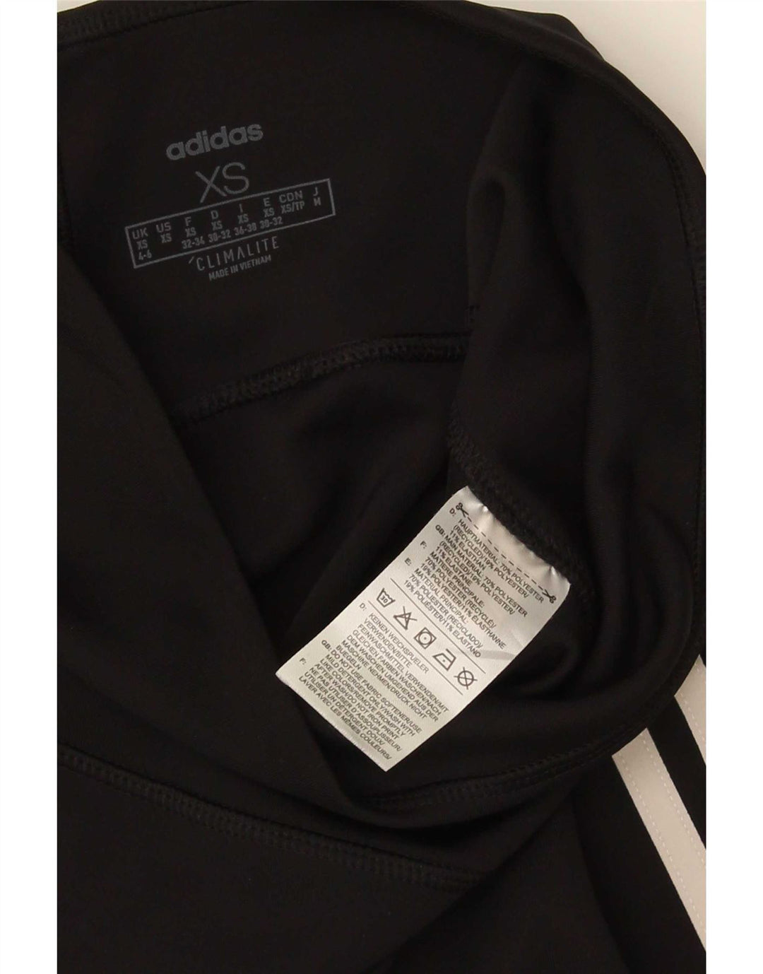 Женские леггинсы-капри Adidas Climalite UK 4/6 XS, черный полиэстер