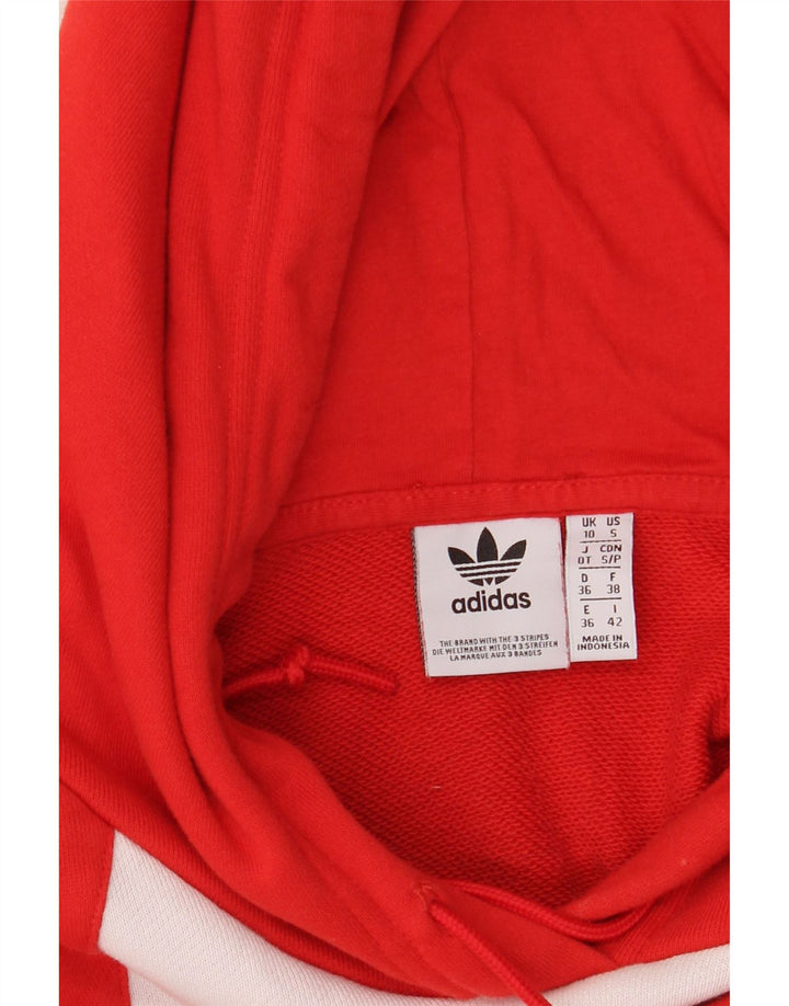 Женский укороченный джемпер с капюшоном ADIDAS UK 10, маленький красный