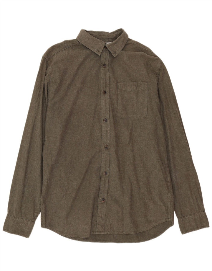 Мужская рубашка Jack & Jones из хлопка среднего цвета хаки