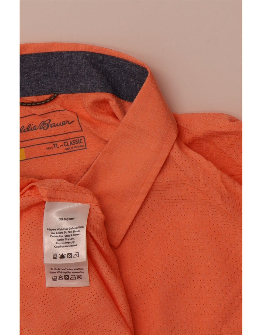 EDDIE BAUER Мужская классическая рубашка с коротким рукавом, большая оранжевая