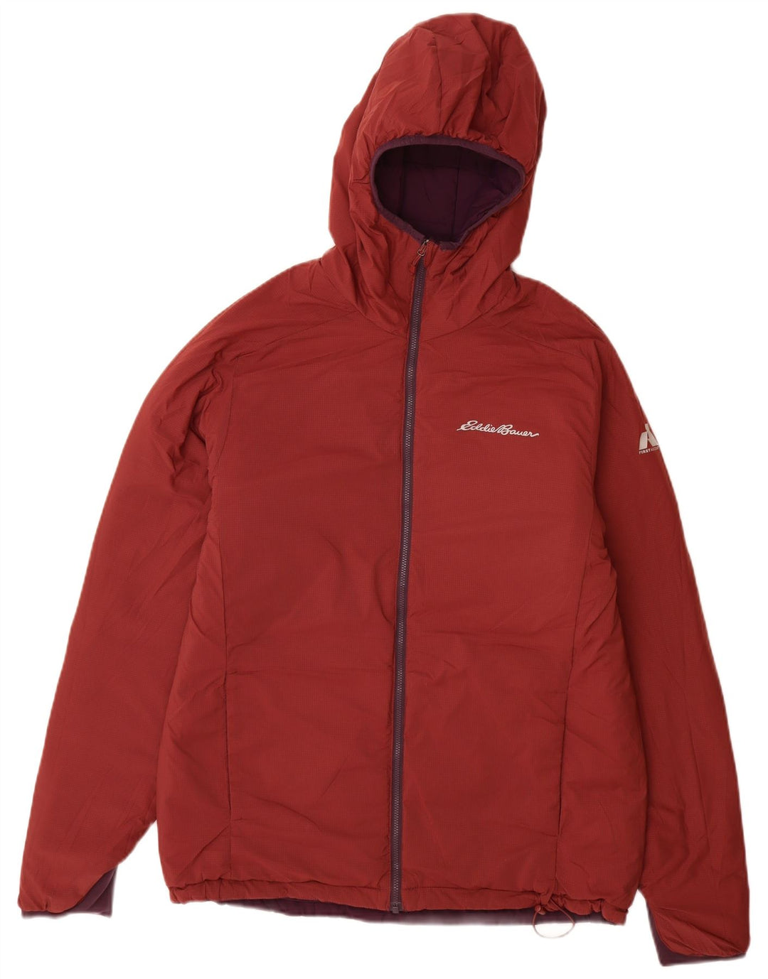 Мужская двусторонняя куртка Eddie Bauer с капюшоном UK 38, средний бордовый нейлон