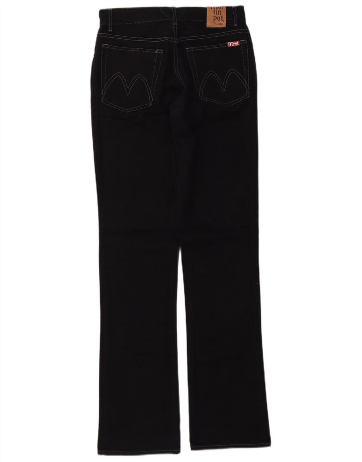 MELTIN' POT Womens Straight Jeans W30 L33 Black Cotton