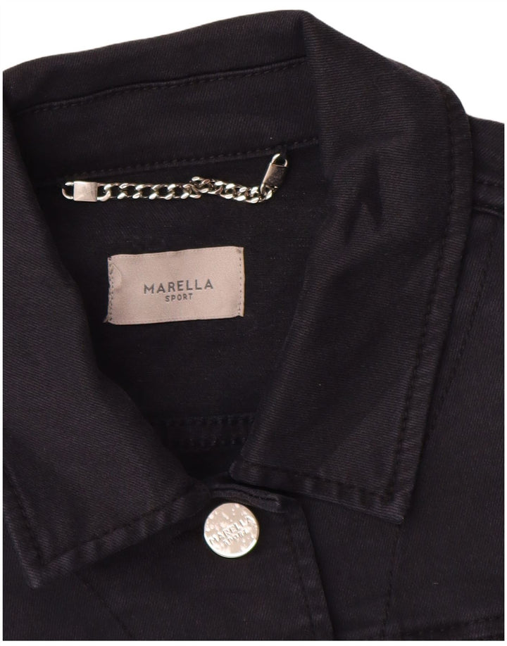 Женская джинсовая куртка MARELLA UK 10, маленькая, темно-синяя