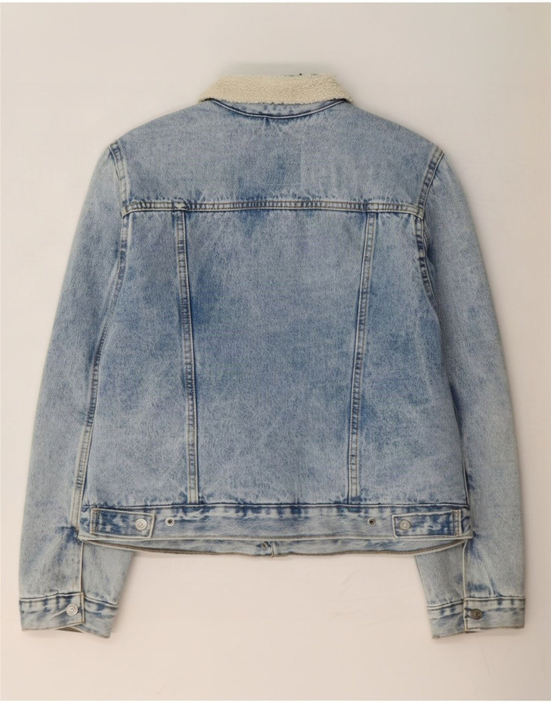 Женская джинсовая куртка из шерпы Levi's UK 16, большой синий полиэстер