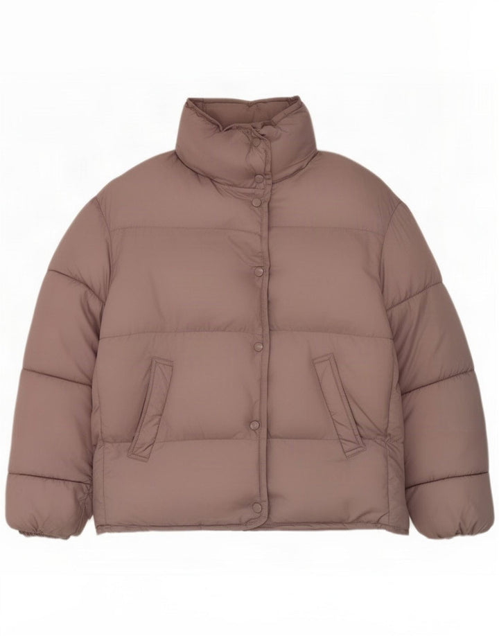 Женская стеганая куртка оверсайз Zara UK 6 XS, розовый полиэстер
